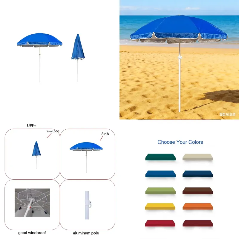 Outdoor Furniture Plus - クラシックデザインガーデンパラソル UPF50+ 高品質木製ベース 3.25フィートアルミロッド アウトドア家具 エンボスシルク