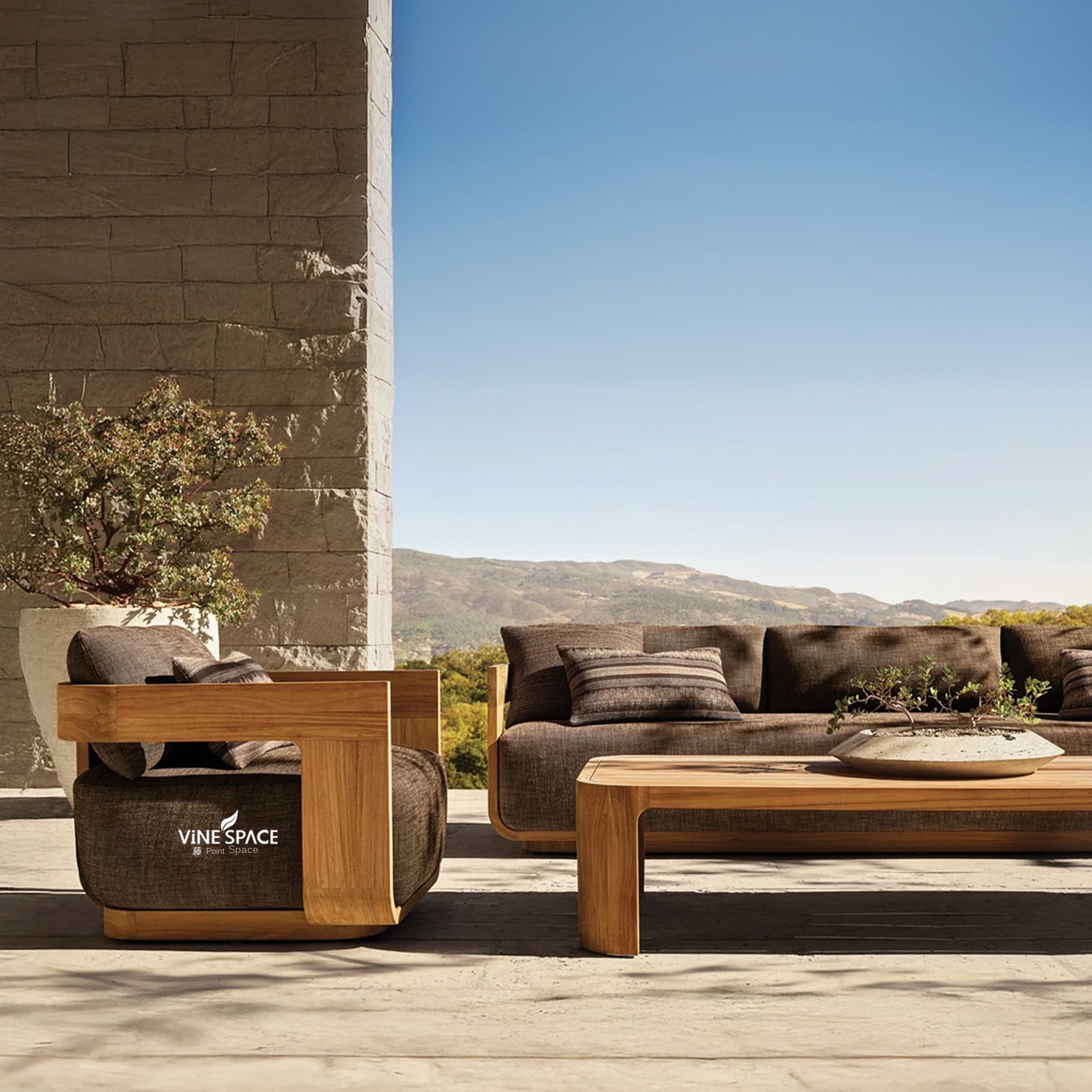 Outdoor Furniture Teak - # 北欧デザインの屋外家具、無垢チーク材の耐腐食性ガーデン/中庭/ヴィラ/ホテル用ソファ、中国製