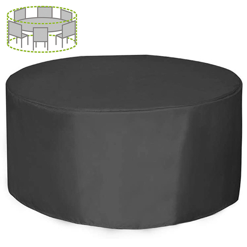 Outdoor Furniture European - 12 サイズラウンド家具カバー 210D 高耐久パティオ家具カバー防水防塵屋外テーブル椅子保護カバー