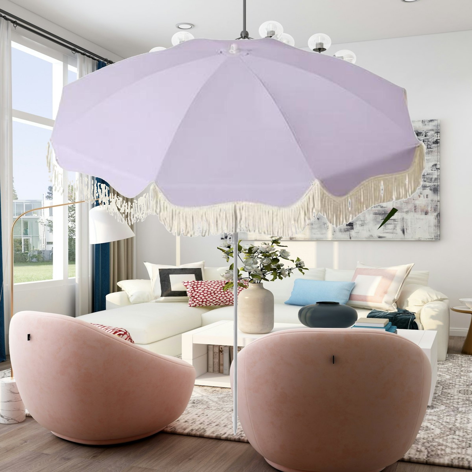 Outdoor Furniture Plus - パティオ傘 UPF50+ 日焼け止め スチールポール 屋外パラソル ガーデン