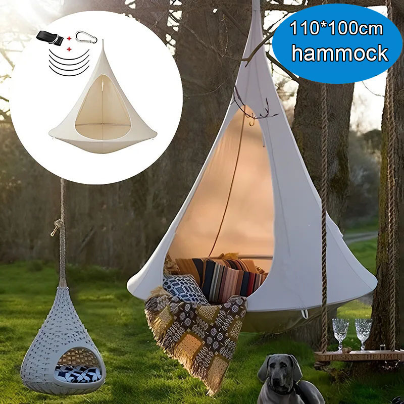 Outdoor Furniture Kids - 屋外防水ハンモック ダブルカクーンハンギングチェア 耐荷重80KG 屋外および屋内用 - 吊り下げキット