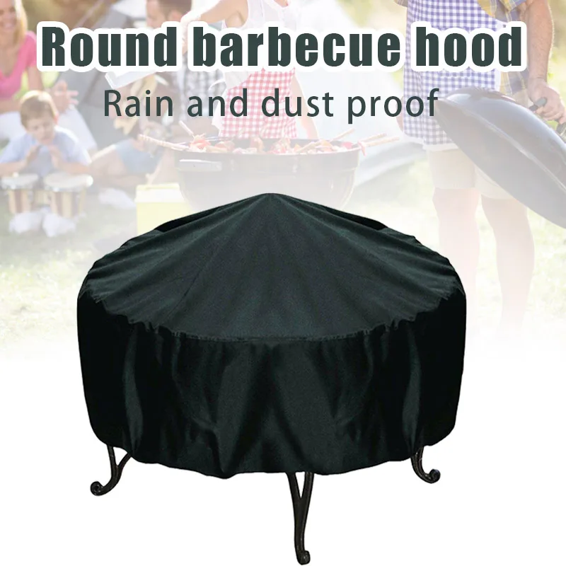 Outdoor Furniture Set With Fire Pit - ファイヤーピットカバーラウンド火鉢ストーブカバー防水防風日焼け止め屋外ガーデン家具セット Muebles デ Jardín