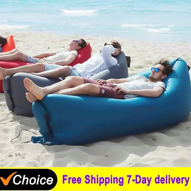 Outdoor Furniture European - 屋外用ポータブルインフレータブルソファ、屋外用シート、インフレータブルエアーラウンジャー、ブローアップチェアバッグ、バナナ型キャンプベッド、ビーンバッグ