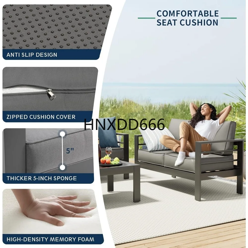 ファイヤーピットテーブル付きパティオ家具セット、6点セットア - Outdoor Furniture Set With Fire Pit のレビューと価格