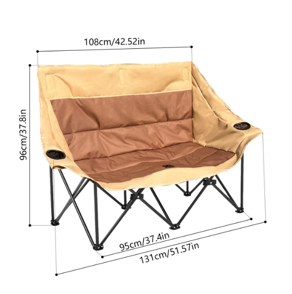 屋外キャンプ用ダブル折りたたみ椅子、背もたれ付きポータブルム - Outdoor Furniture Plus のレビューと価格
