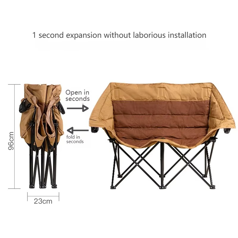 屋外キャンプ用ダブル折りたたみ椅子、背もたれ付きポータブルム - Outdoor Furniture Plus のレビューと価格