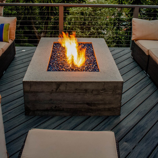 モダンなコルテン鋼製ファイヤープレイス、ガス式屋外家具セット - Outdoor Furniture Set With Fire Pit のレビューと価格