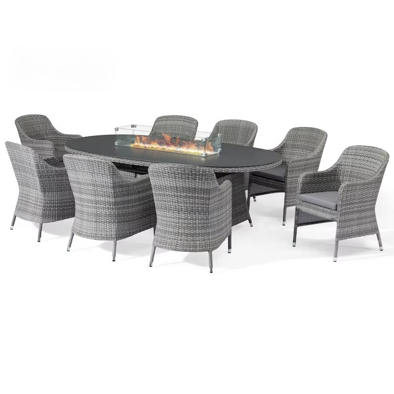 ガーデンパティオソファセット 防水4ピース ウィッカー 全天 - Outdoor Furniture Set With Fire Pit のレビューと価格