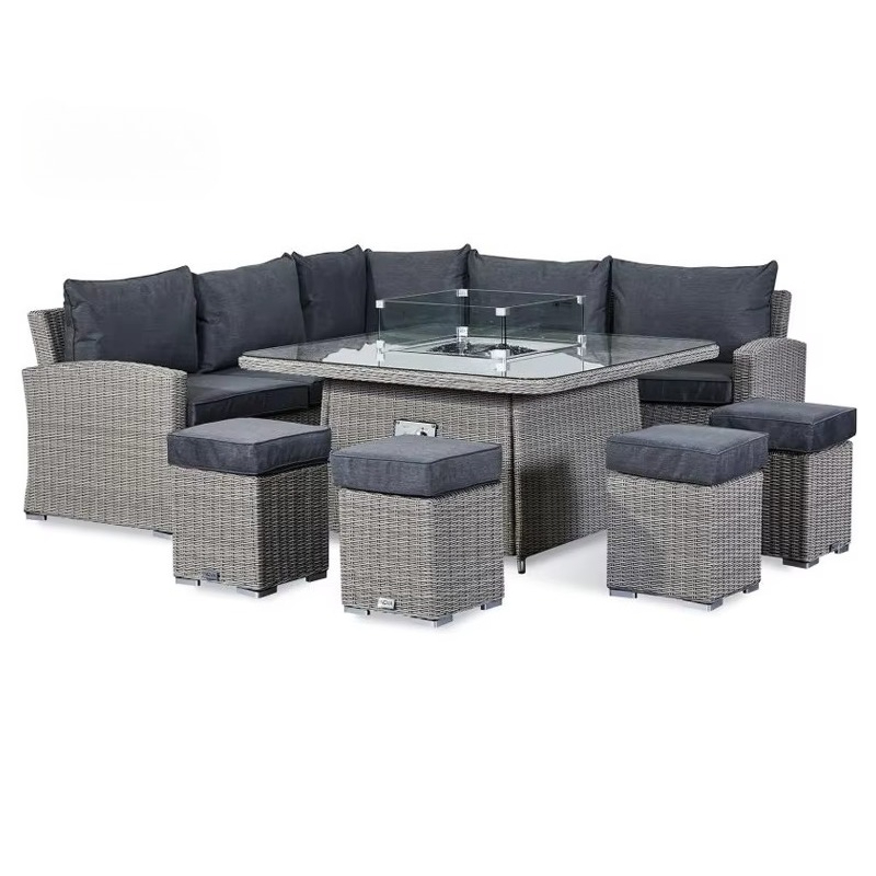 ガーデンパティオソファセット 防水4ピース ウィッカー 全天 - Outdoor Furniture Set With Fire Pit のレビューと価格