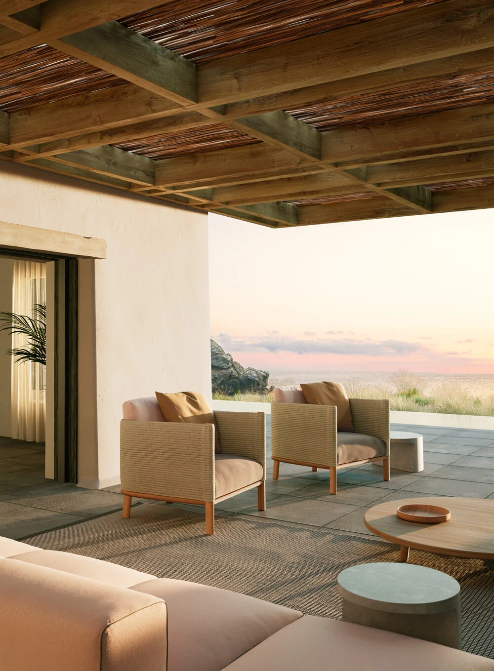 チーク材フレーム、ロープ編み、速乾フォーム、一人掛けシングル - Outdoor Furniture Teak のレビューと価格
