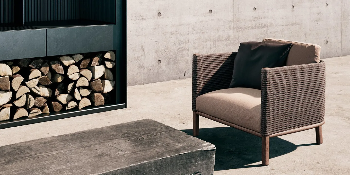 チーク材フレーム、ロープ編み、速乾フォーム、一人掛けシングル - Outdoor Furniture Teak のレビューと価格