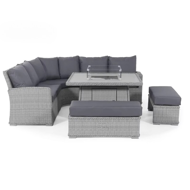モダンガーデン家具 高級ダイニング アルミ製 防水パティオ  - Outdoor Furniture Set With Fire Pit のレビューと価格