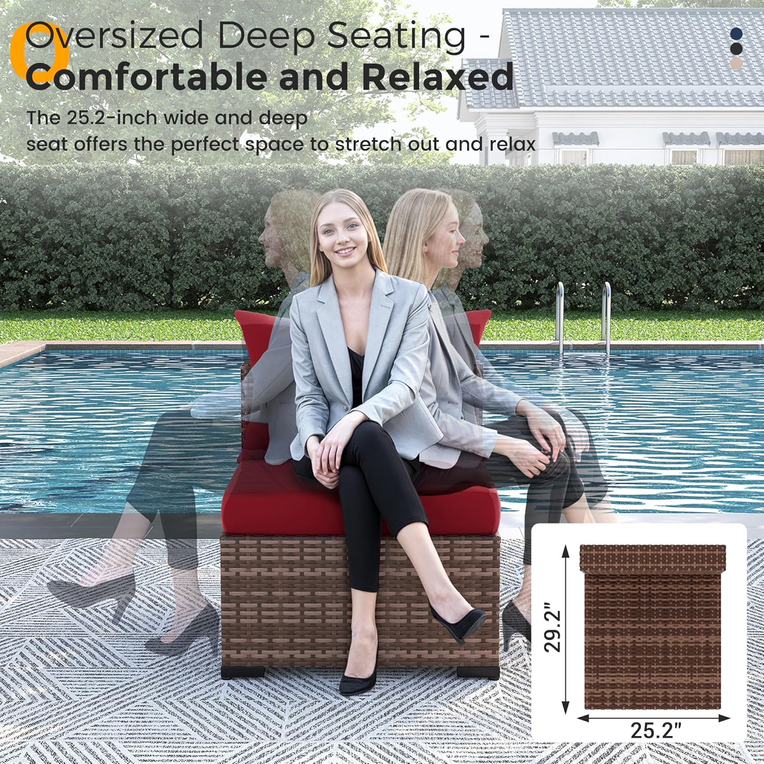 8ピース全天候型ウィッカーセクショナルソファ＆ファイヤーピッ - Outdoor Furniture Set With Fire Pit のレビューと価格
