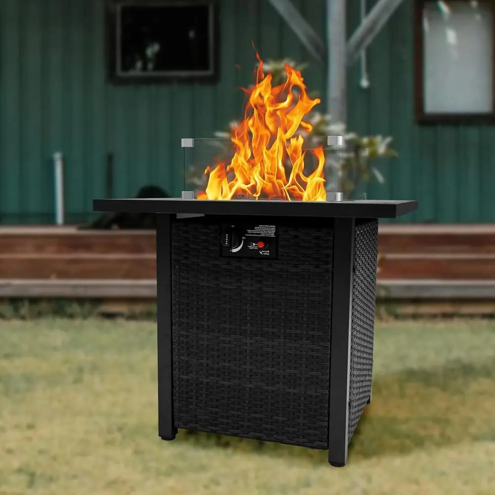 籐製屋外パティオ家具セット、豪華なクッション付き籐製セクショ - Outdoor Furniture Set With Fire Pit のレビューと価格