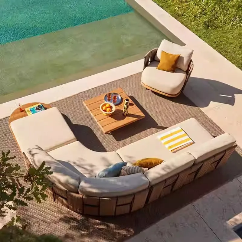 北欧風屋外ラタンソファ、ヴィラ中庭ガーデンサンルーム、デザイ - Outdoor Furniture Design のレビューと価格