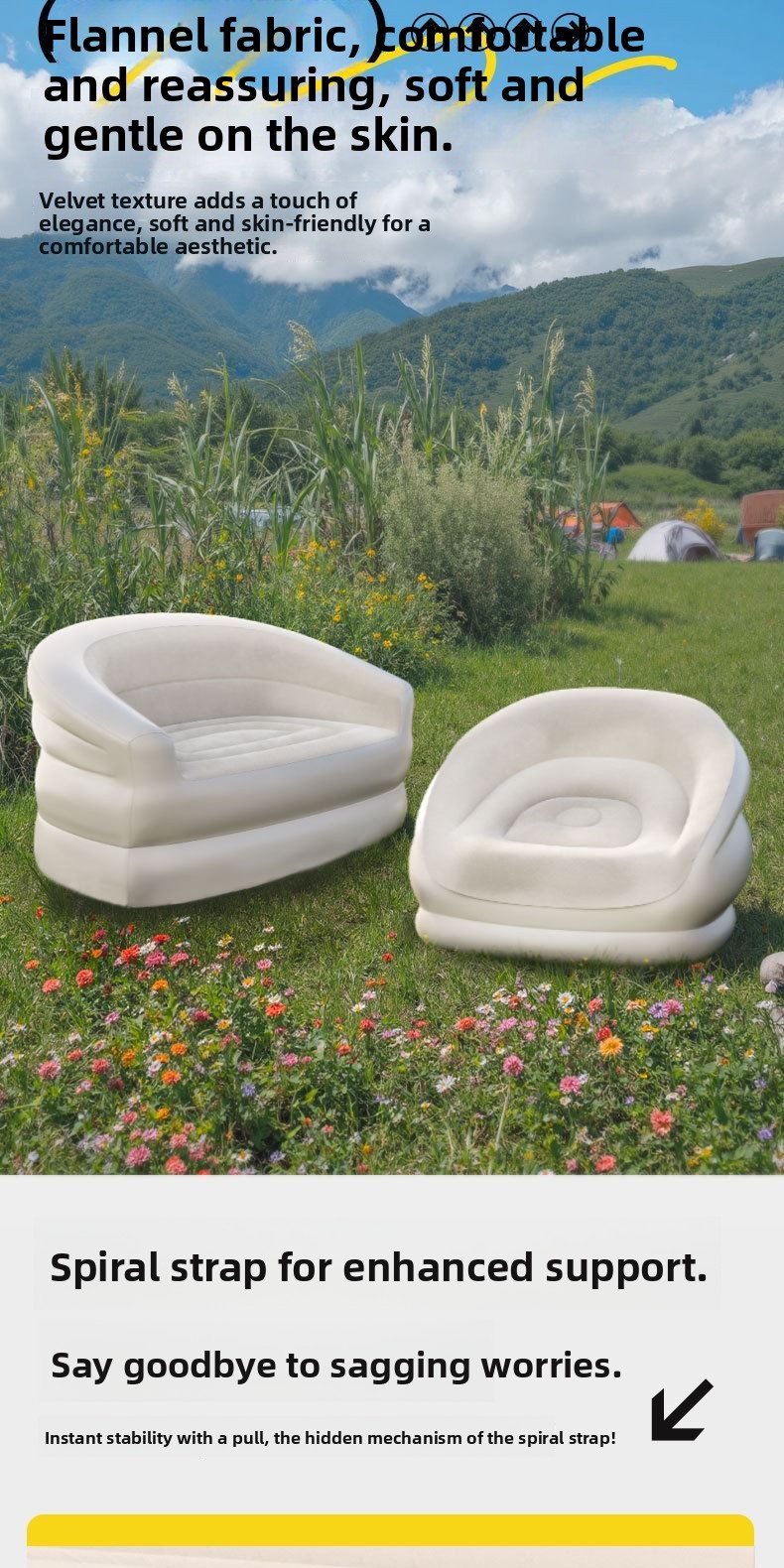 ポータブル Iatable ソファ カム音楽祭用 アウトドア - Outdoor Furniture Design のレビューと価格