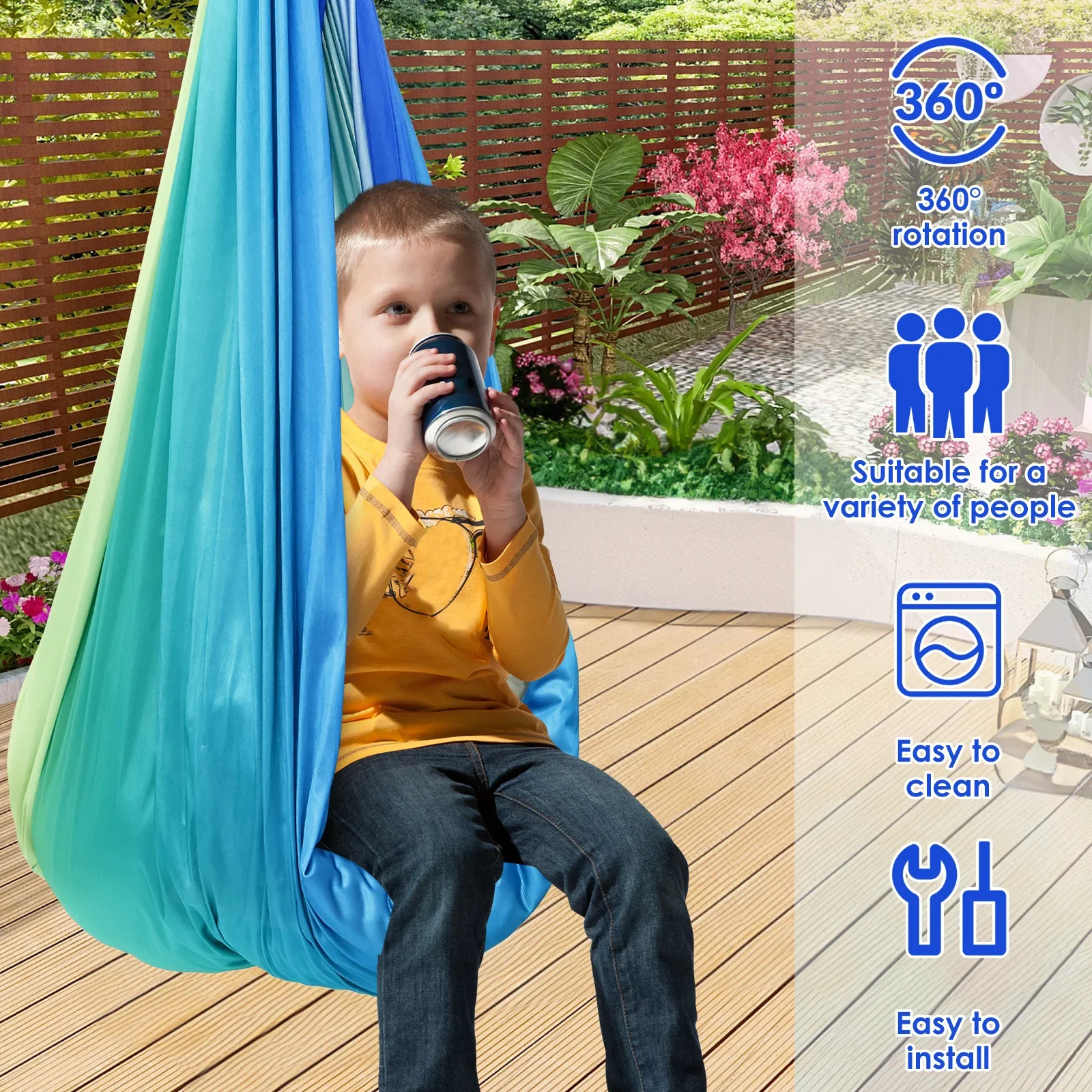 感覚スイング 快適な子供用感覚ハンモック 耐荷重200ポンド - Outdoor Furniture Kids のレビューと価格