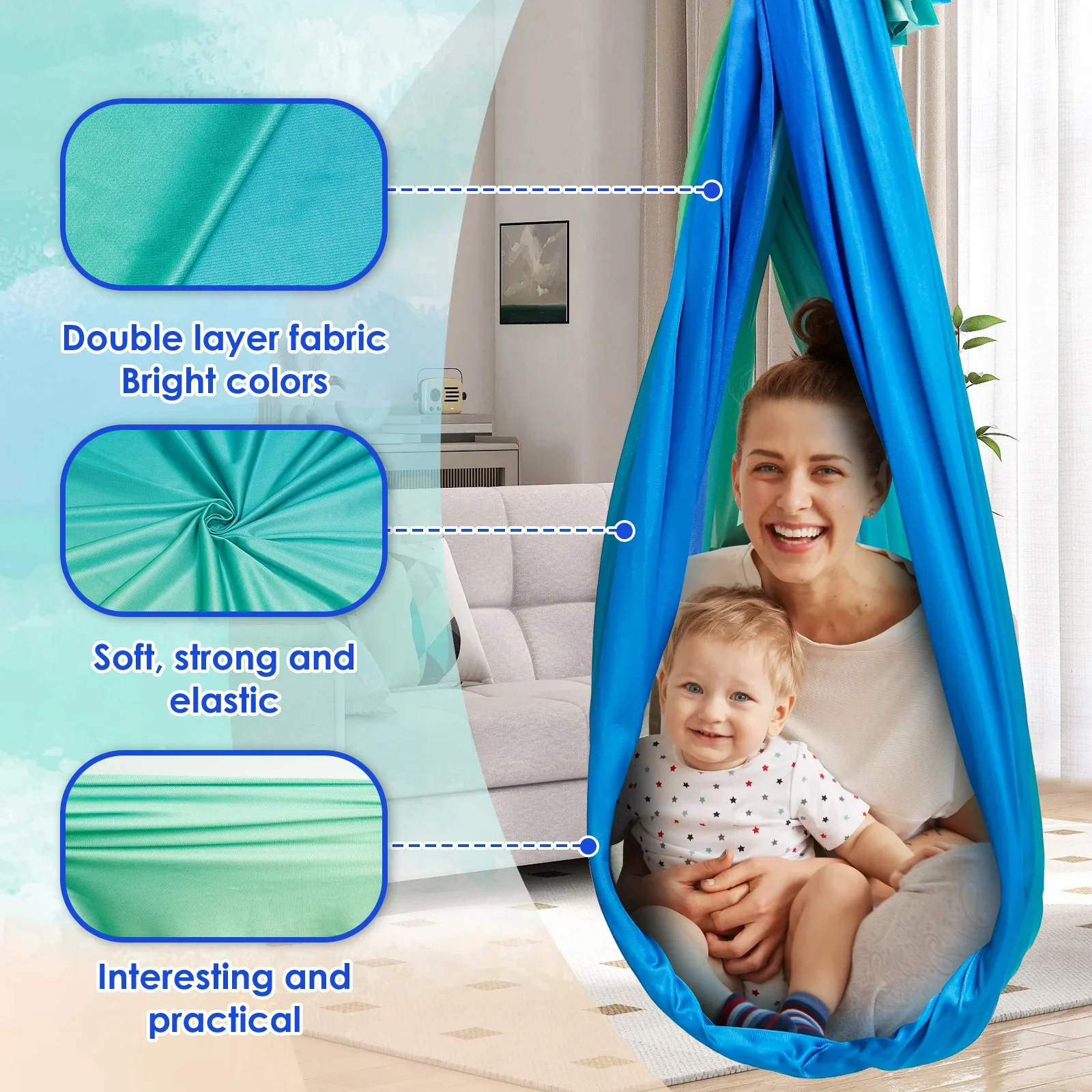 感覚スイング 快適な子供用感覚ハンモック 耐荷重200ポンド - Outdoor Furniture Kids のレビューと価格