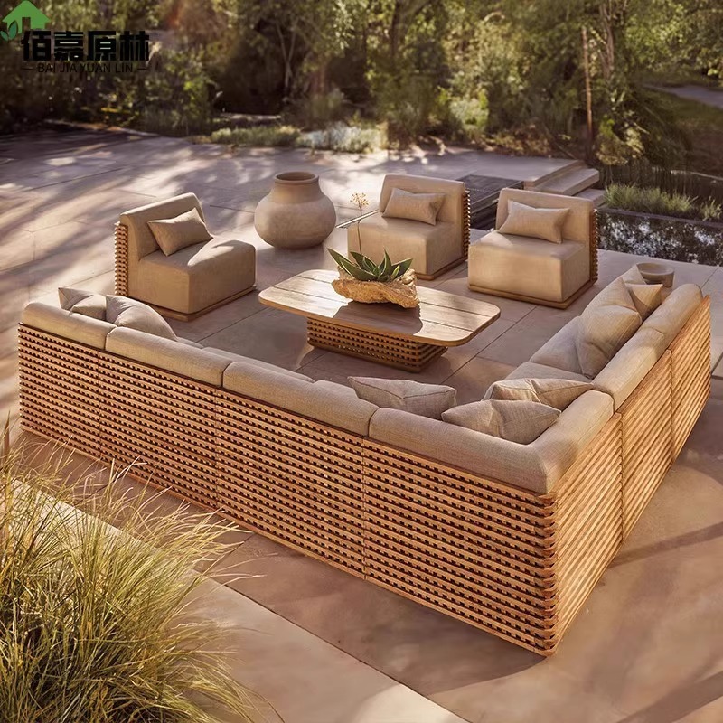 屋外チークソファ 屋外 オープンエア 防水・日よけ コーナー - Outdoor Furniture Teak のレビューと価格