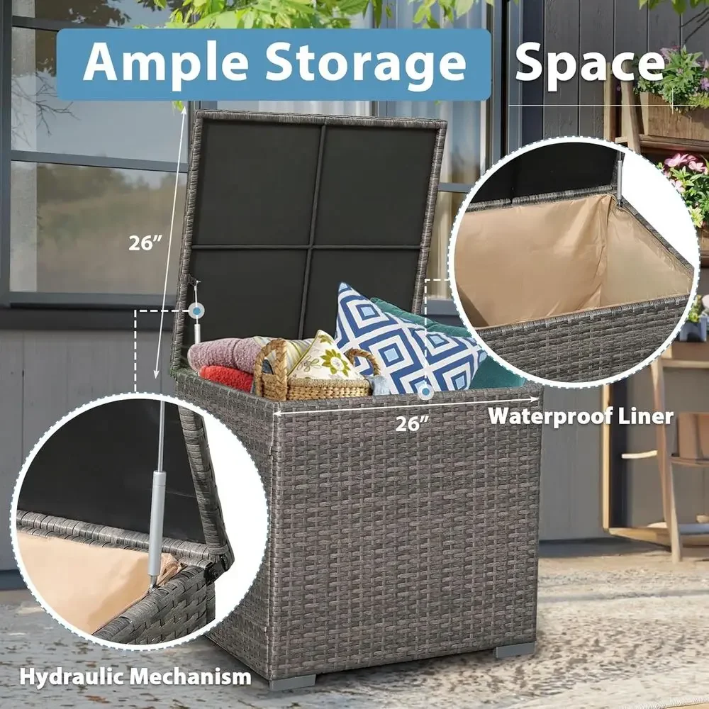 8点セットのパティオ家具、45インチのファイヤーピットテーブ - Outdoor Furniture Set With Fire Pit のレビューと価格