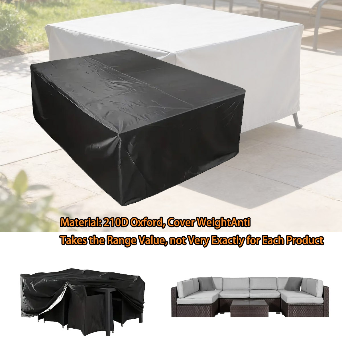 600サイズ展開の屋外家具カバー、紫外線防止、パティオガーデ - Outdoor Furniture Design のレビューと価格