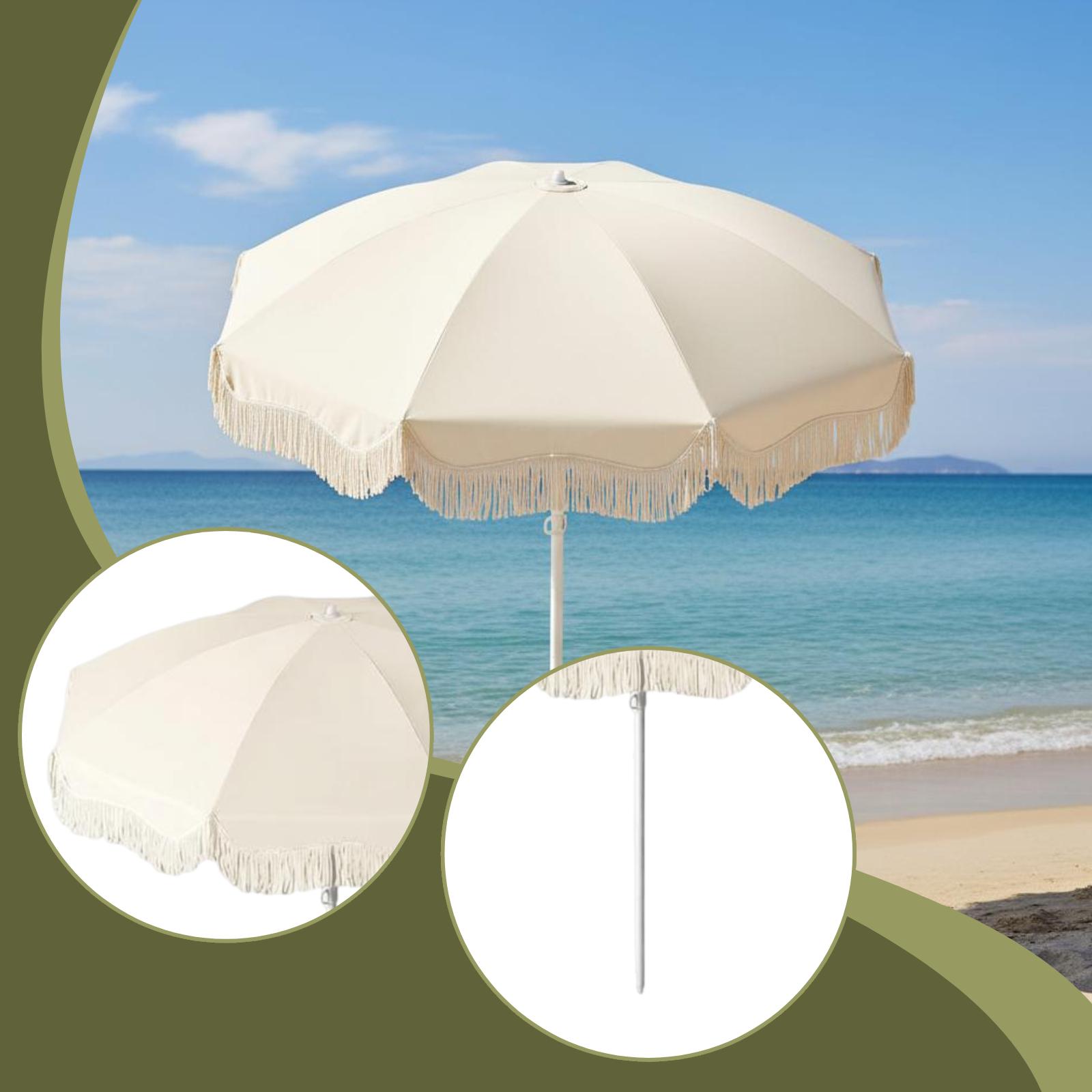 フリンジパティオ傘 UPF50 プラス日焼け防止芸術的なパラ - Outdoor Furniture Plus のレビューと価格