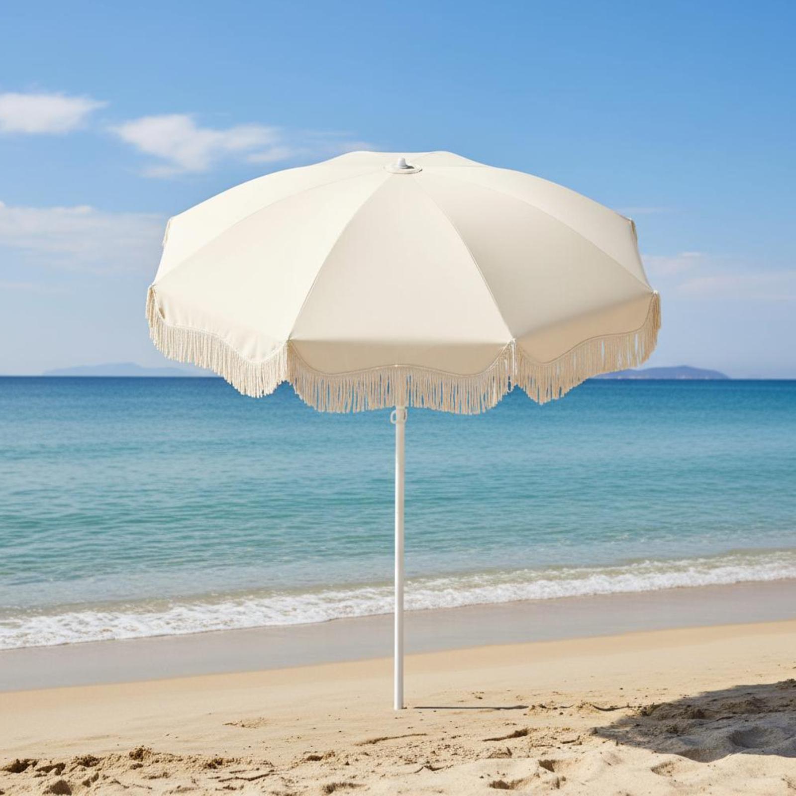 フリンジパティオ傘 UPF50 プラス日焼け防止芸術的なパラ - Outdoor Furniture Plus のレビューと価格