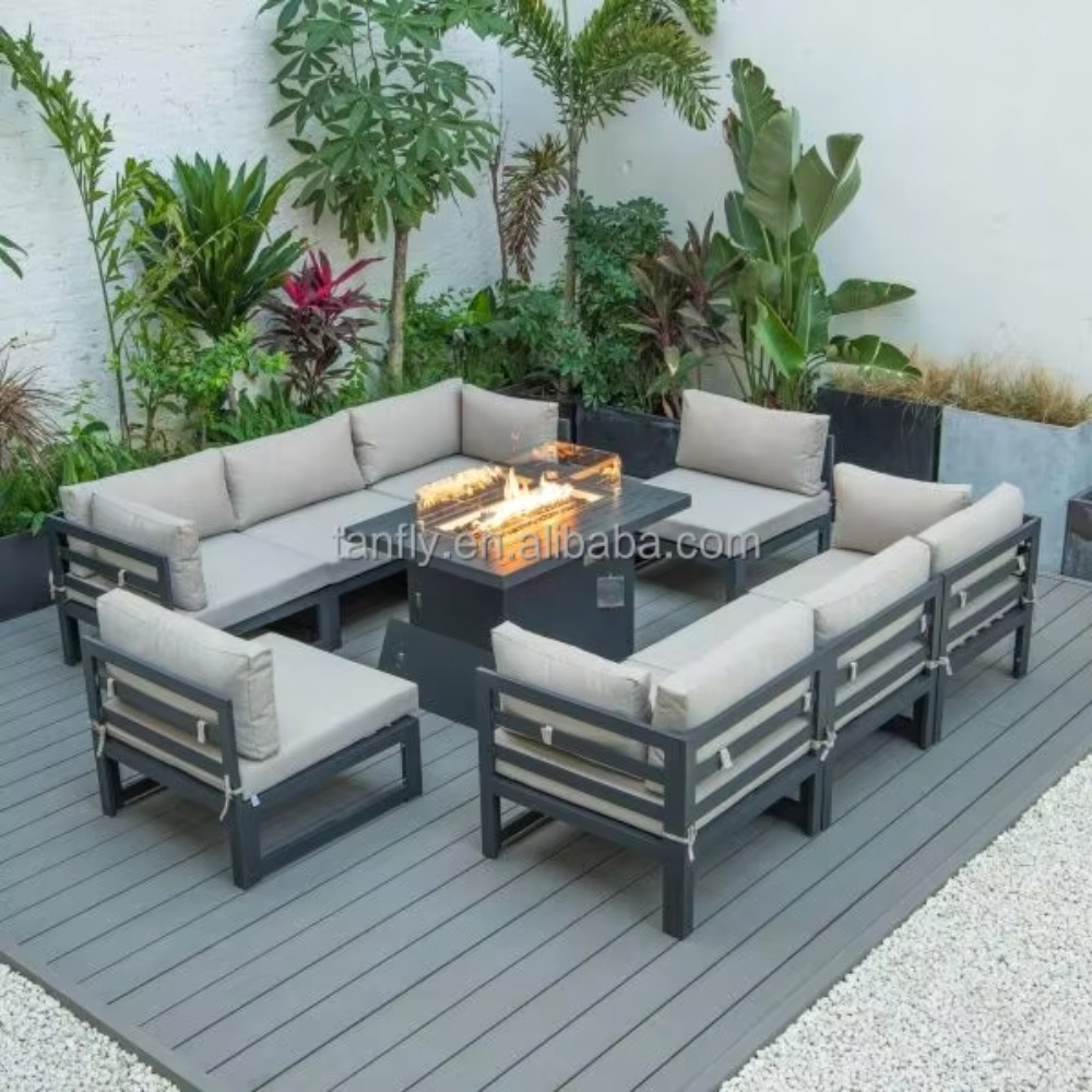 ヴィラホテル屋外家具セット モダンアルミガーデン家具 ソファ - Outdoor Furniture Set With Fire Pit のレビューと価格