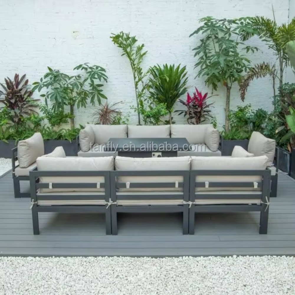 ヴィラホテル屋外家具セット モダンアルミガーデン家具 ソファ - Outdoor Furniture Set With Fire Pit のレビューと価格