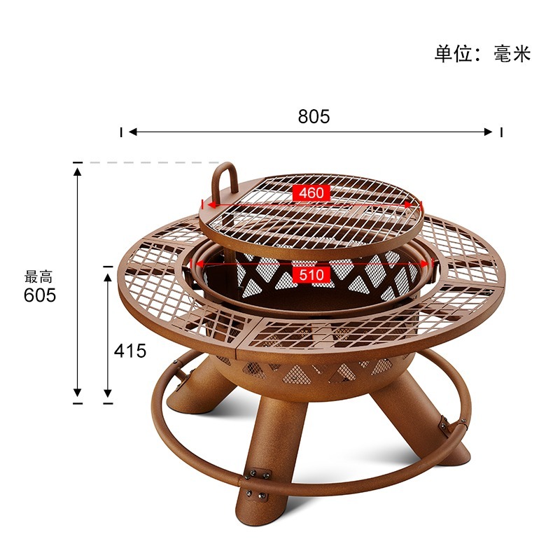 2026年式 モダン屋外スチール製 炭火・電気両用ファイヤー - Outdoor Furniture Set With Fire Pit のレビューと価格