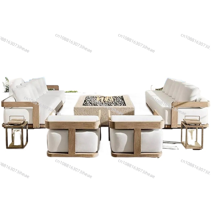 モダンな屋外家具セット 防水ファイヤーピット チーク材木製ベ - Outdoor Furniture Set With Fire Pit のレビューと価格