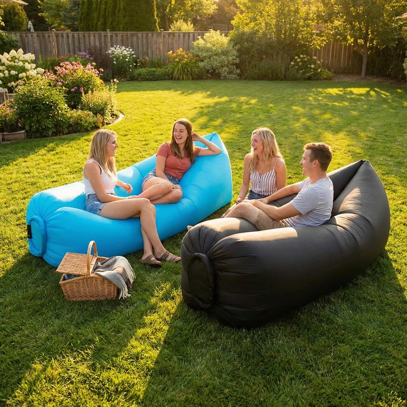 携帯用インフレータブルソファラウンジャー 軽量 防水 エアー - Outdoor Furniture European のレビューと価格
