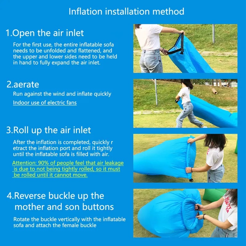 携帯用インフレータブルソファラウンジャー 軽量 防水 エアー - Outdoor Furniture European のレビューと価格