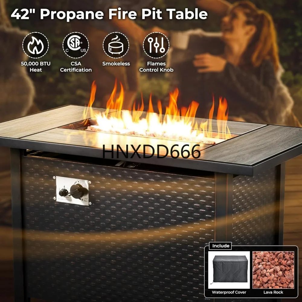 屋外用8点パティオ家具セット（ファイヤーピットテーブル、会話 - Outdoor Furniture Set With Fire Pit のレビューと価格