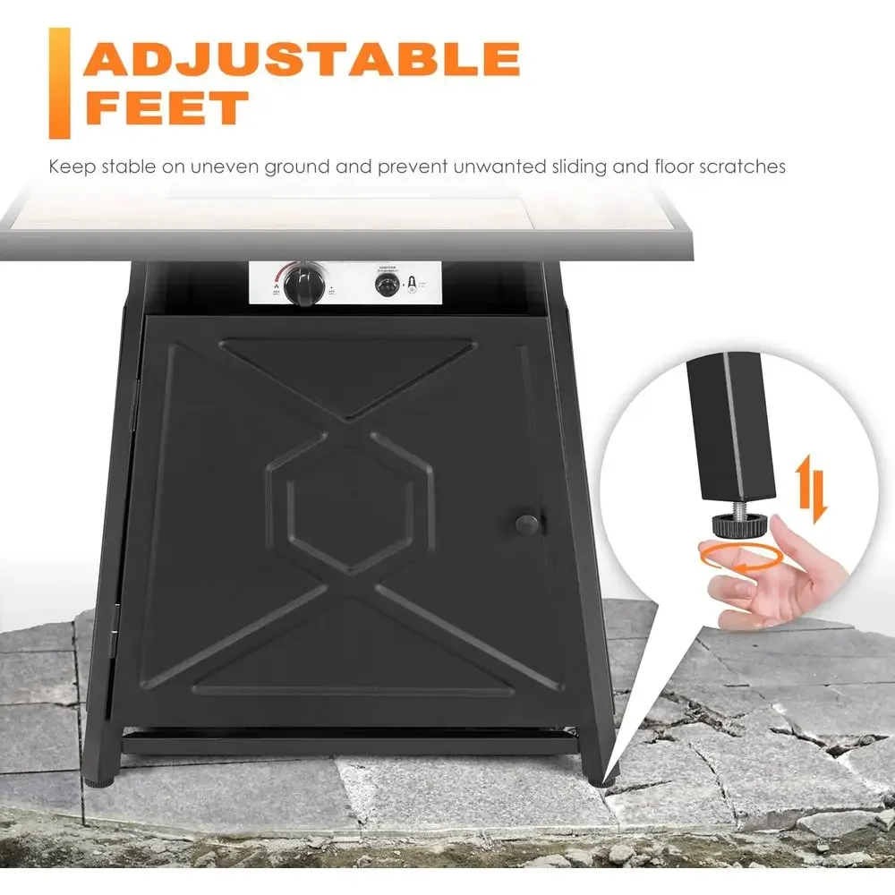 5点セットの屋外パティオ家具セット、ファイヤーピットテーブル - Outdoor Furniture Set With Fire Pit のレビューと価格