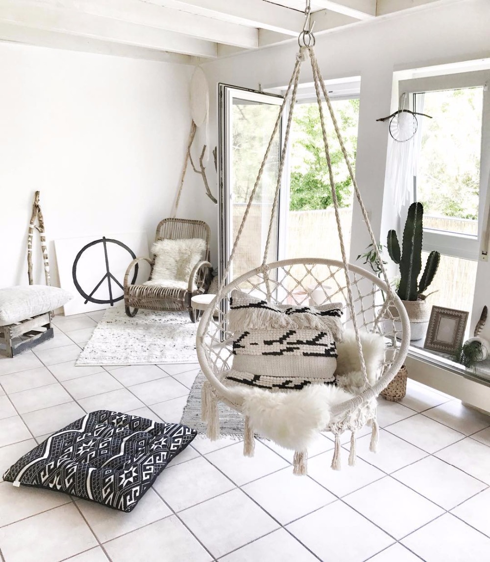 2025 北欧ガーデン手作りニットラウンドハンモック屋外屋内 - Outdoor Furniture Kids のレビューと価格