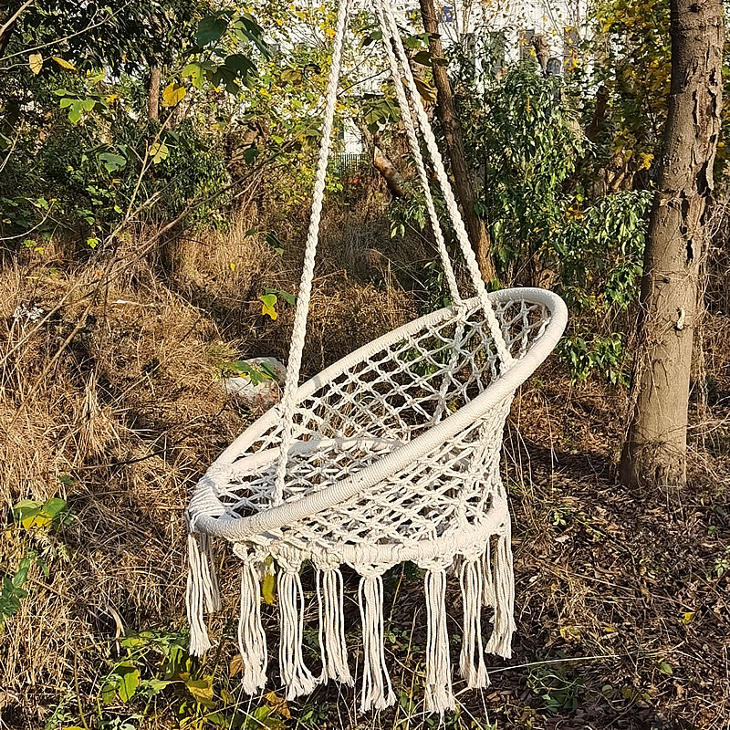 2025 北欧ガーデン手作りニットラウンドハンモック屋外屋内 - Outdoor Furniture Kids のレビューと価格